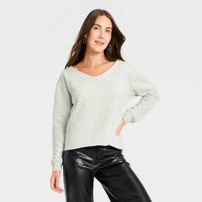 Universal Thread Oversized Sweatshirt, Women, L, Heather Gray