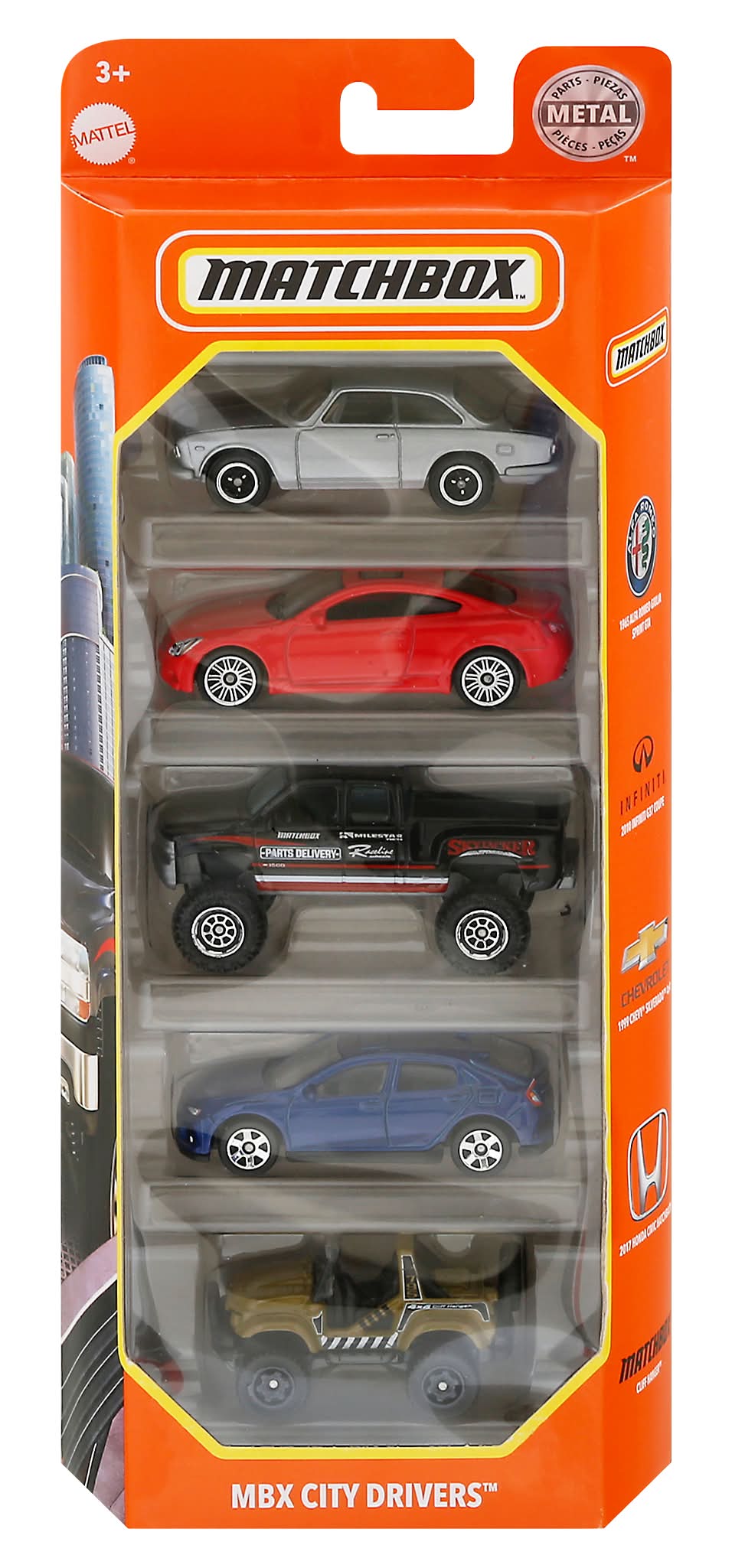 Matchbox Mbx City Drivers Toy Cars (5 ct)