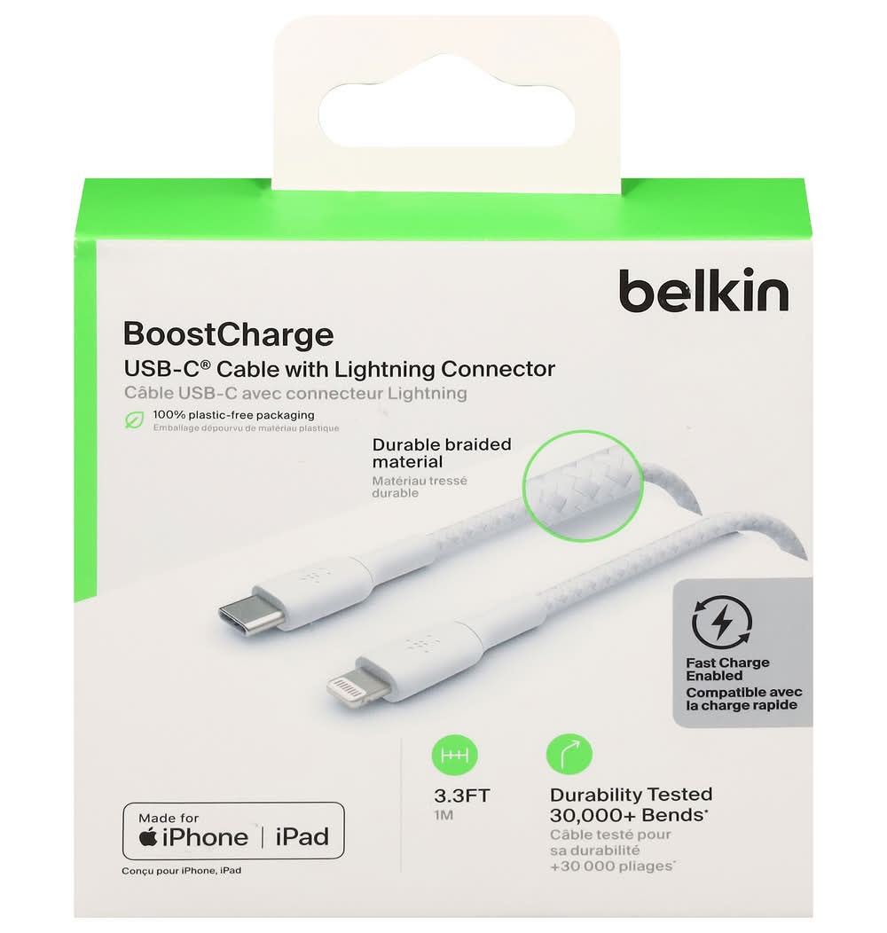 Belkin Usb-C With Lightning Connector 3.3 Feet Cable (2.08 oz)