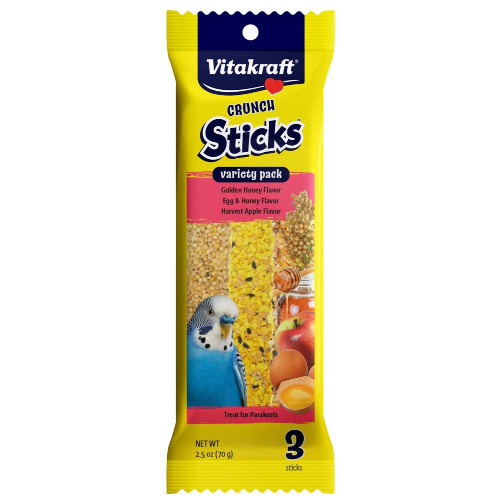 Vitakraft® Crunch Sticks Honey, Egg & Fruit Parakeet Treat (Color: Assorted, Size: 3 Count)