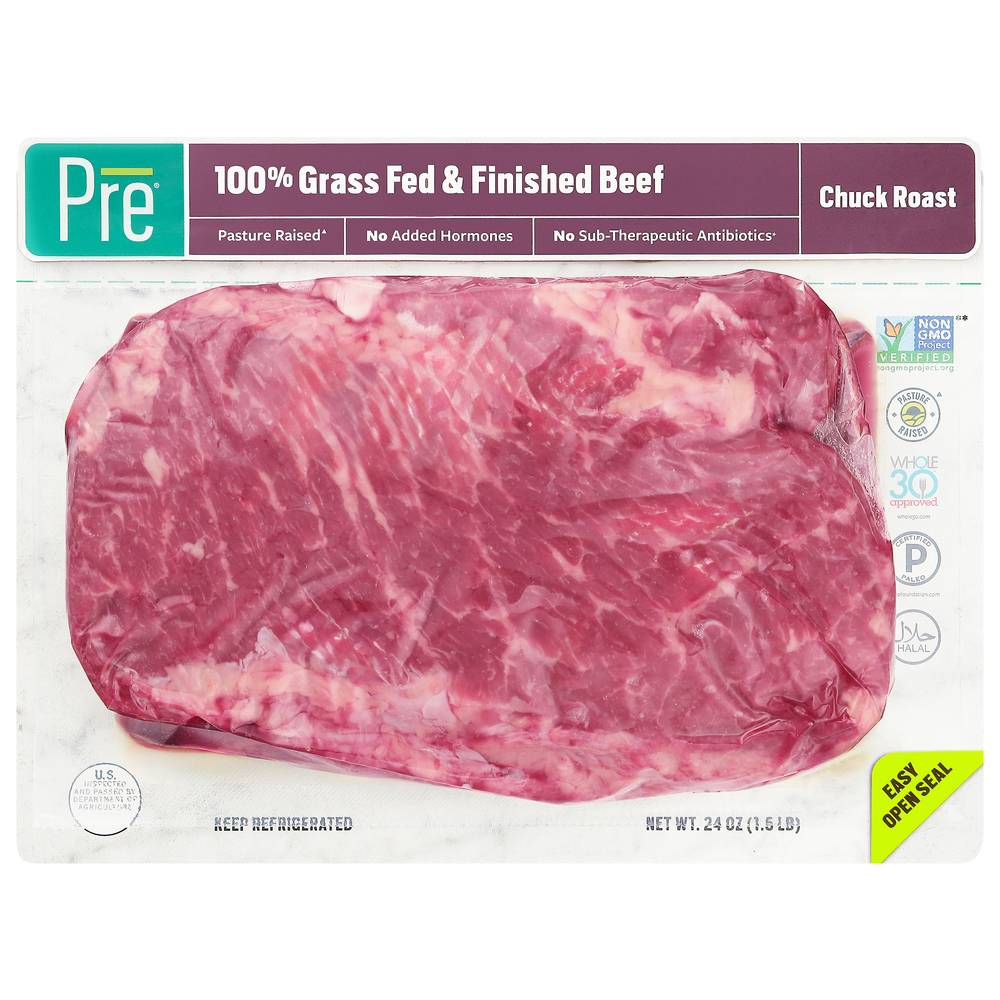 Pre 100% Grass Fed & Finished Beef Chuck Roast Beef (24 oz)