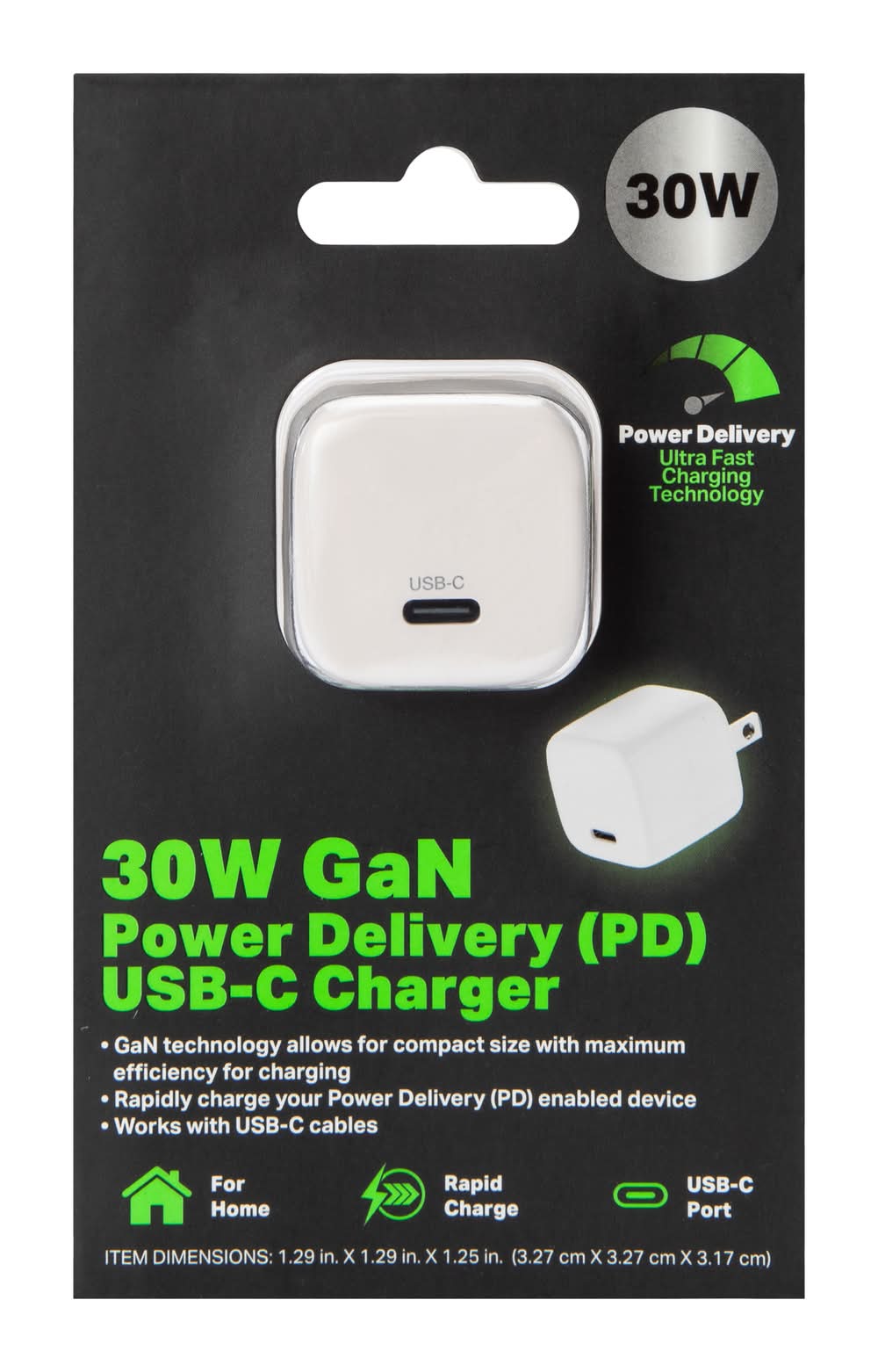 Five Below 30W Gan Power Delivery Usb-C Charger, White