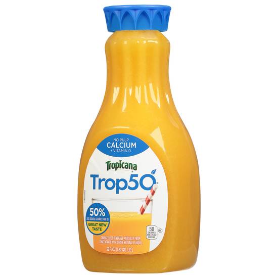 Tropicana Trop 50 No Pulp Calcium + Vitamin D Orange Juice (52 fl oz)
