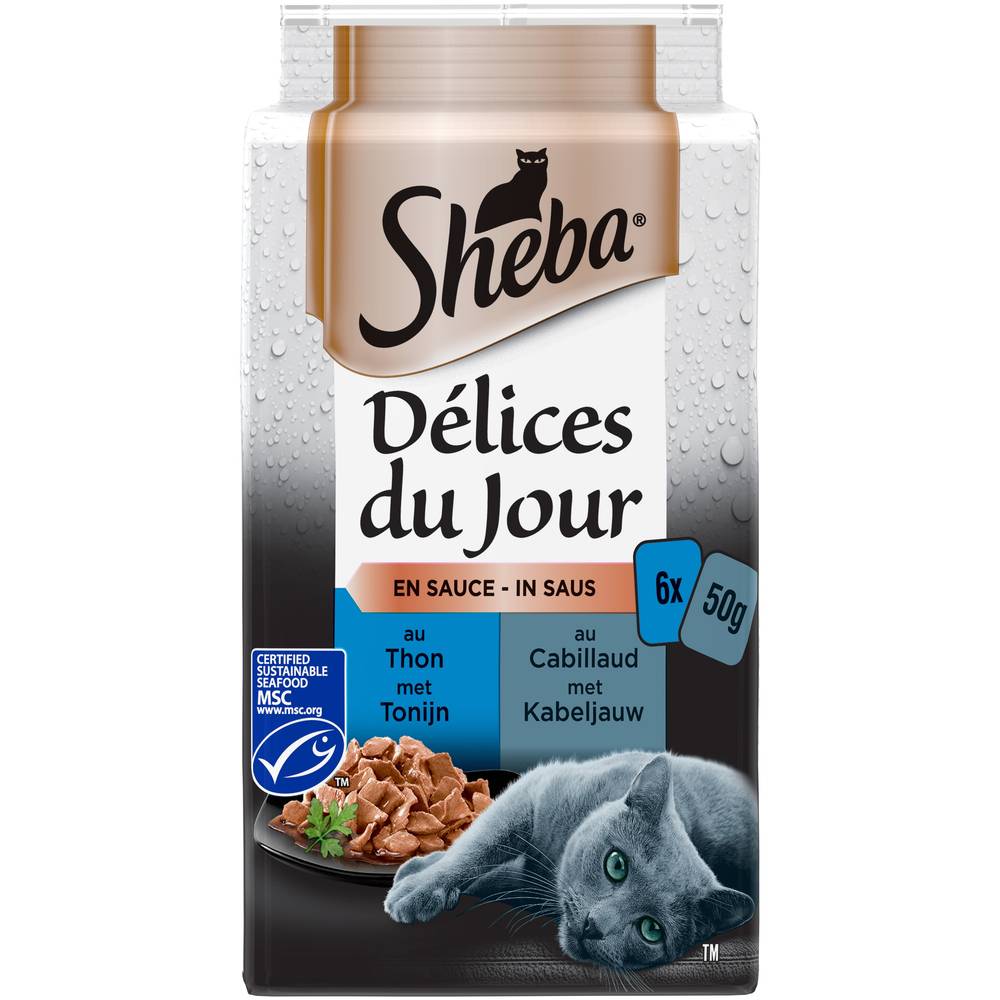 Sheba - Pâtée pour chat délices du jour (thon - cabillaud)