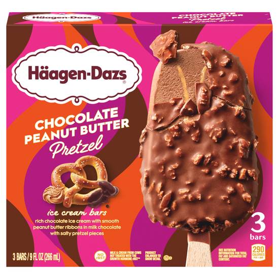 Häagen-Dazs Chocolate Peanut Butter Pretzel Ice Cream Bars (3 ct)