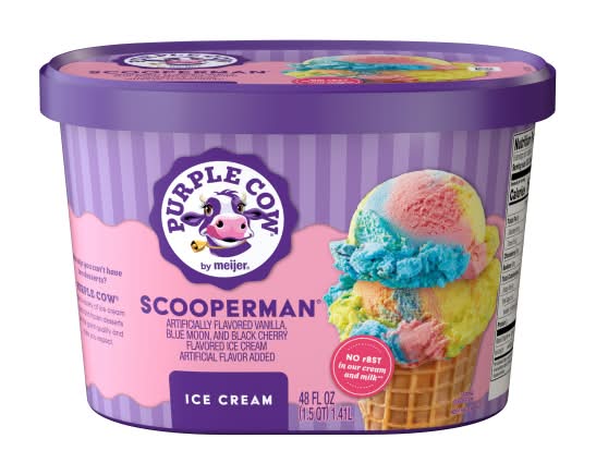 Purple Cow Scooperman Ice Cream, Vanilla Blue Moon And Black Berry (48 fl oz)