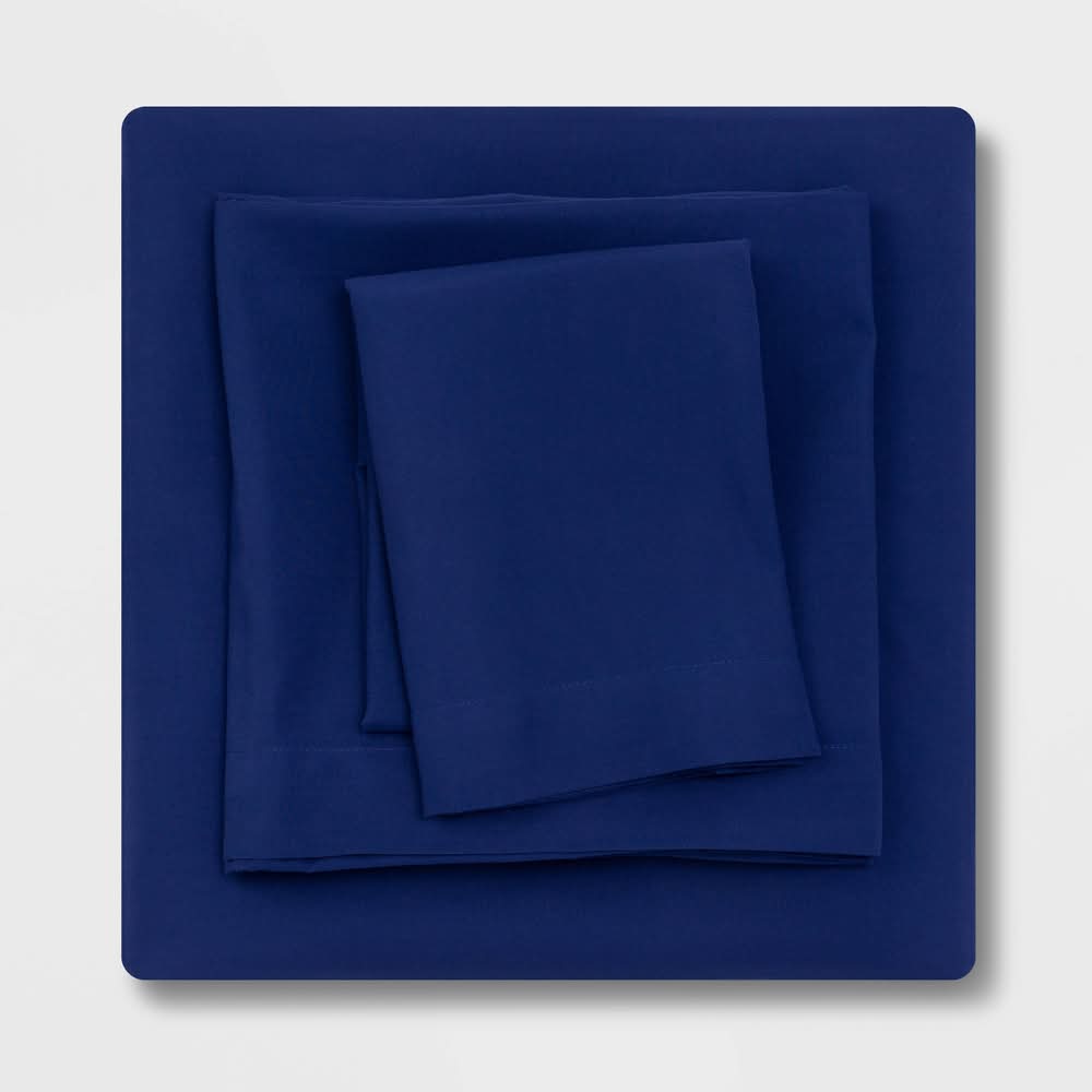 Room Essentials Microfiber Bed Sheet Set, Queen, Sudden Sapphire (4 ct)