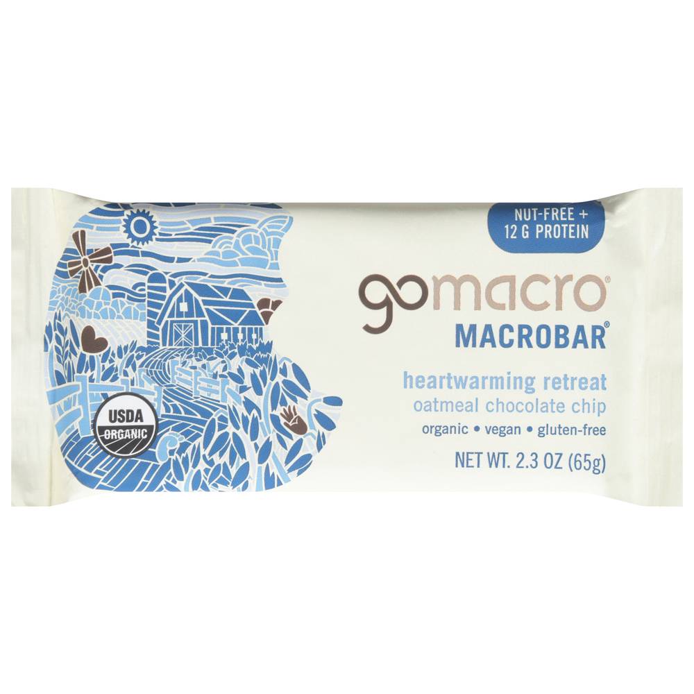 GoMacro Macrobar Organic Heartwarming Retreat, Oatmeal Chocolate Chip (2.3 oz)