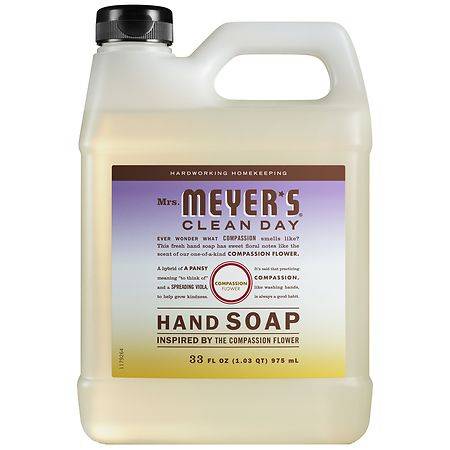 Mrs. Meyer's Clean Day Liquid Hand Soap Refill, Compassion Flower (33 fl oz)