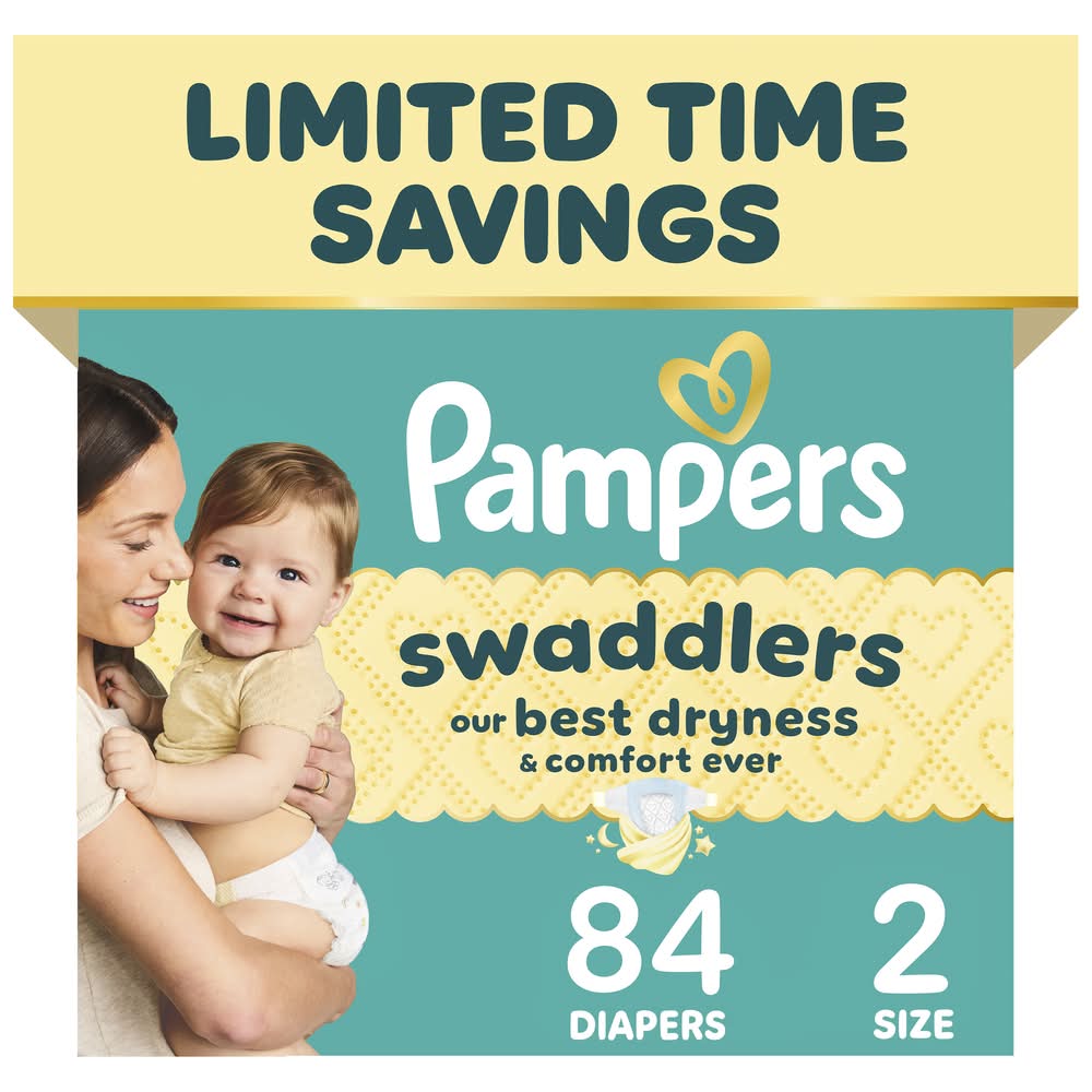Pampers Swaddlers Disposable Baby Diapers, Stage 2 (84 ct)