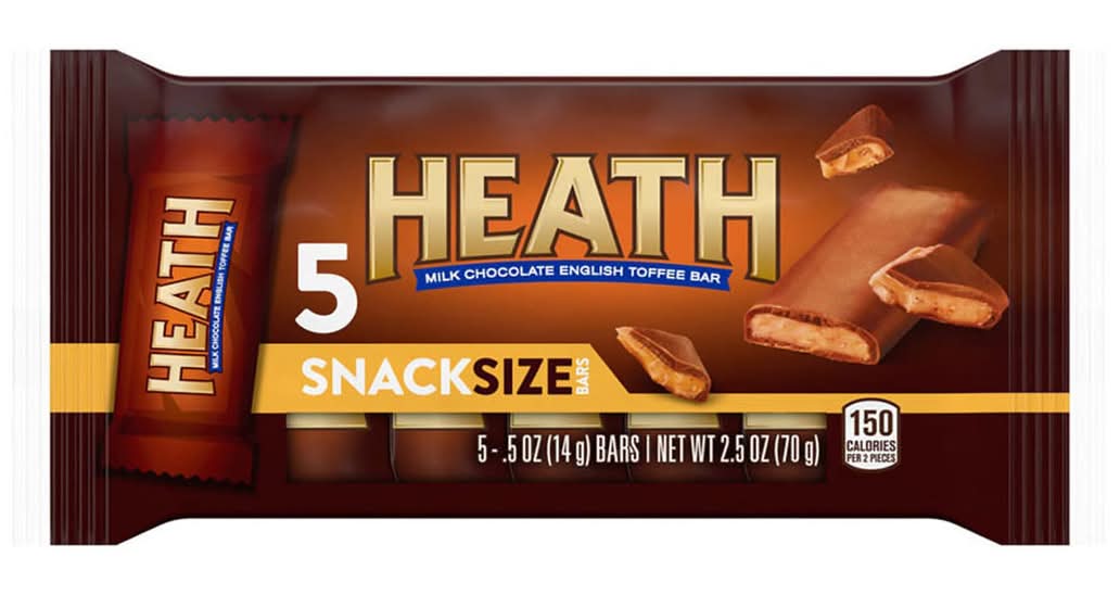 Heath English Toffee Snack Size Milk Chocolate Candy Bars (0.5 oz, 5 ct)