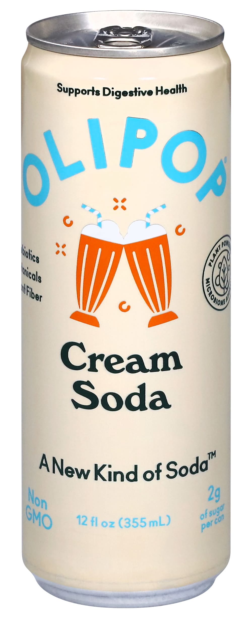 Olipop A New Kind Of Prebiotic Soda Supports Digestive Health, Cream (12 fl oz)