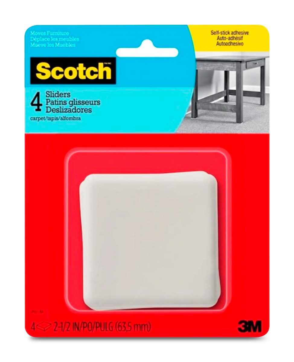 Scotch · Deslizadores cuadrado, 63.5 mm (4 un)