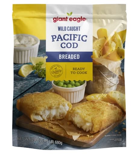 Giant Eagle Wild Caught Pacific Cod Breaded (24 oz)