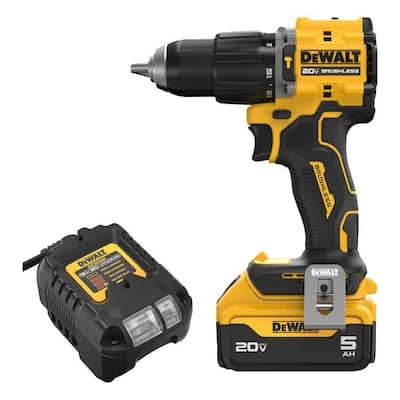 Dewalt Atomic 20V Lithium-Ion Cordless 1/2 In. Hammer Drill Kit With 5.0 Ah Battery And Charger
