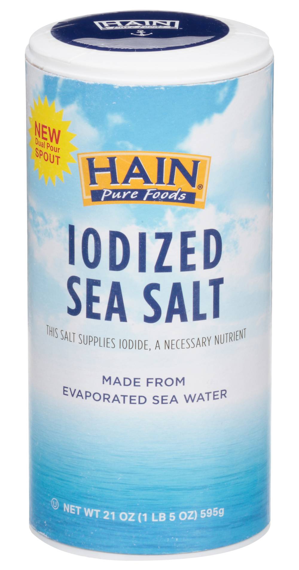 Hain Pure Foods Iodized Sea Salt (21 oz)