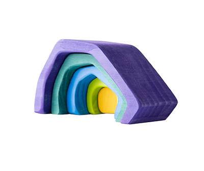 Purple Multi-Color Wood 5-Pc. Stackable Nesting Blocks Set