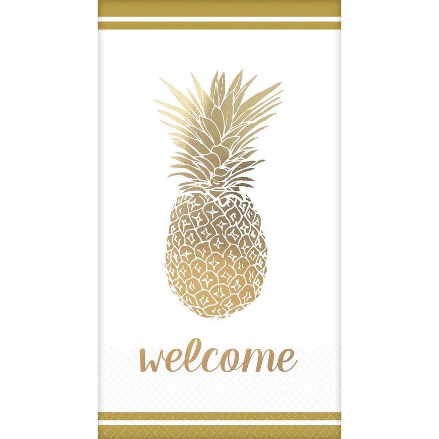 Gold Pineapple Premium Guest Towels 16ct