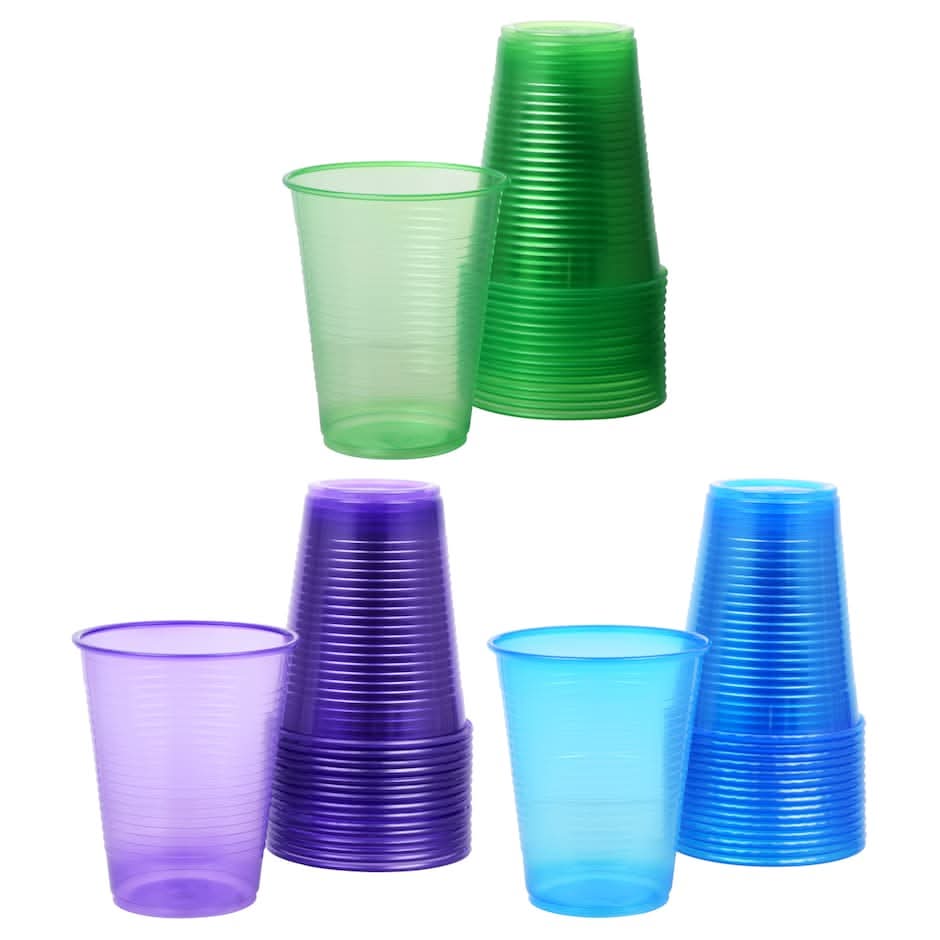 Translucent Plastic Cups 16 oz, Assorted
