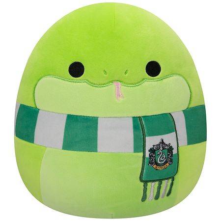 Squishmallows Original Harry Potter Slytherin Snake Plush, 8 Inch, Light Green -Green White-Black