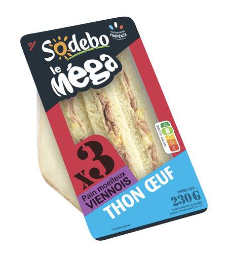 Sandwich thon oeuf mayonnaise SODEBO - le sandwich de 230g