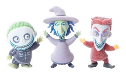 Disney Tim Burton's The Nightmare Before Christmas Flocked Figures Lock/Shock/Barrel