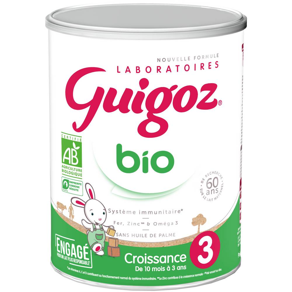 Guigoz - Lait bébé en poudre bio de 10 mois à 3 ans