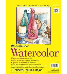 Strathmore 300 Series 9 x 12 Watercolor Sketch Pad, 12 Sheets/Pad (SM360109AC)