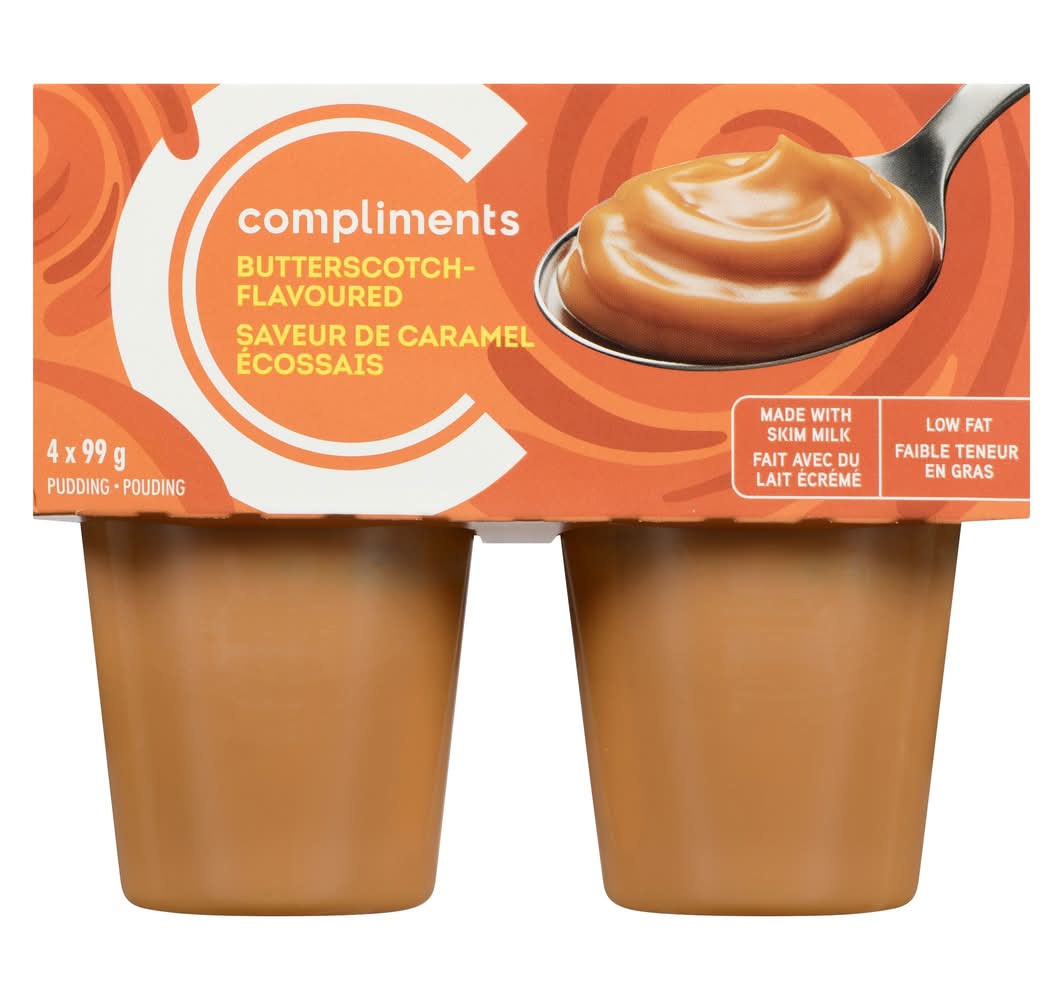 Compliments Low Fat Pudding Cups, Butterscotch (99 g, 4 ct)
