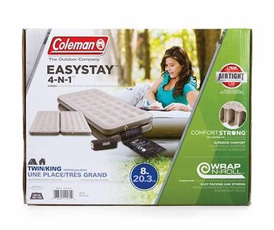 Coleman Easy Stay 4-n-1 Single High Airbed, Twin - King, Brown