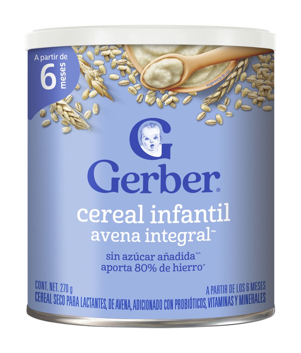 Gerber · Avena integral cereal seco para lactantes, Etapa 1 (270 g)