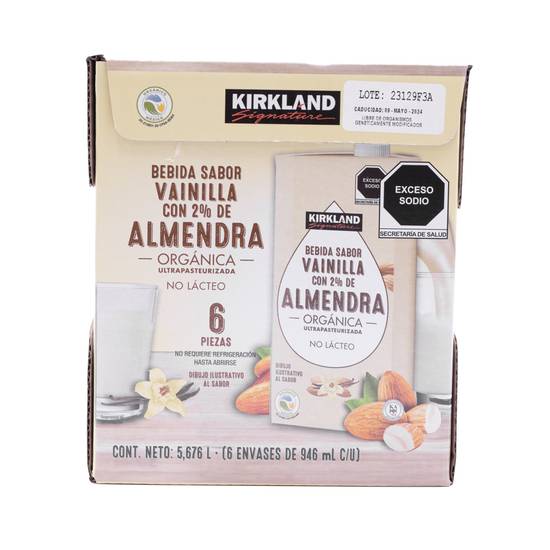 Kirkland Signature bebida almendra orgánica (6 pack, 946 mL) (Vainilla)