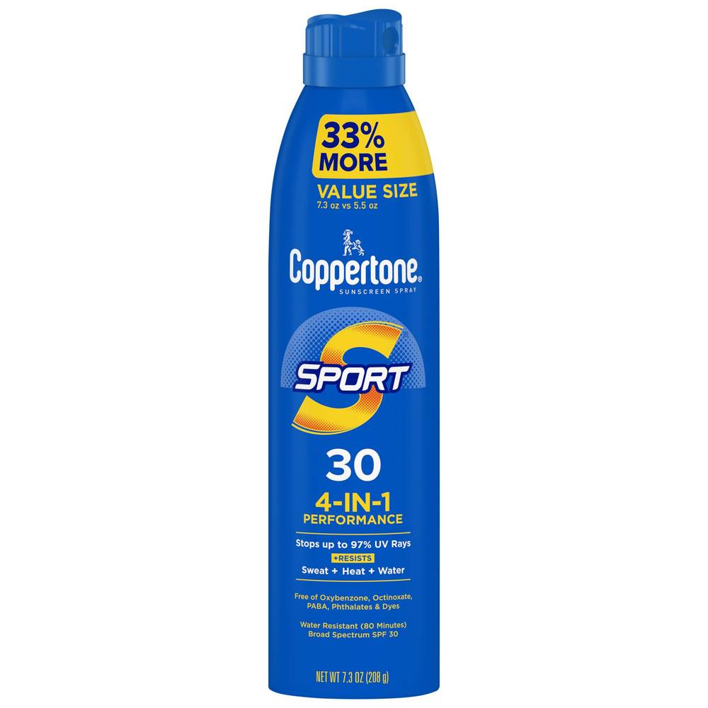 Coppertone Sport Value Spray Sunscreen Spf 30, 7.3 Oz