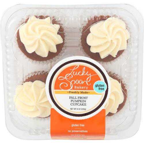 Lucky Spoon Bakery Gluten Free Fall Frost Pumpkin Cupcakes 4 Count