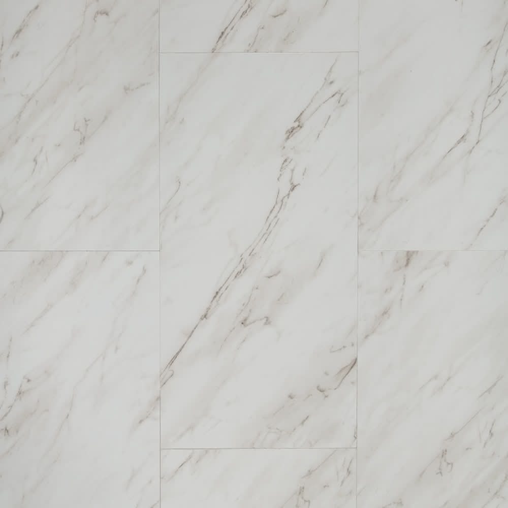 Style Selections Grecian Marble Marble look 4-mil x 12-in W x 24-in L Groutable Peel and Stick Luxury Vinyl Tile Flooring ( 2-sq ft Piece ) | LSS2447CPS