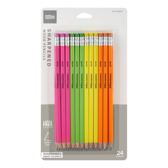 Dixon Neon Wood Case Color Pencils Presharpened 2 Lead Pack of 10 - Office  Depot