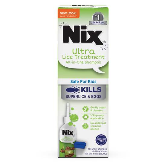 Nix Ultra Superlice Treatment All-In-One Shampoo & Lice Removal Comb