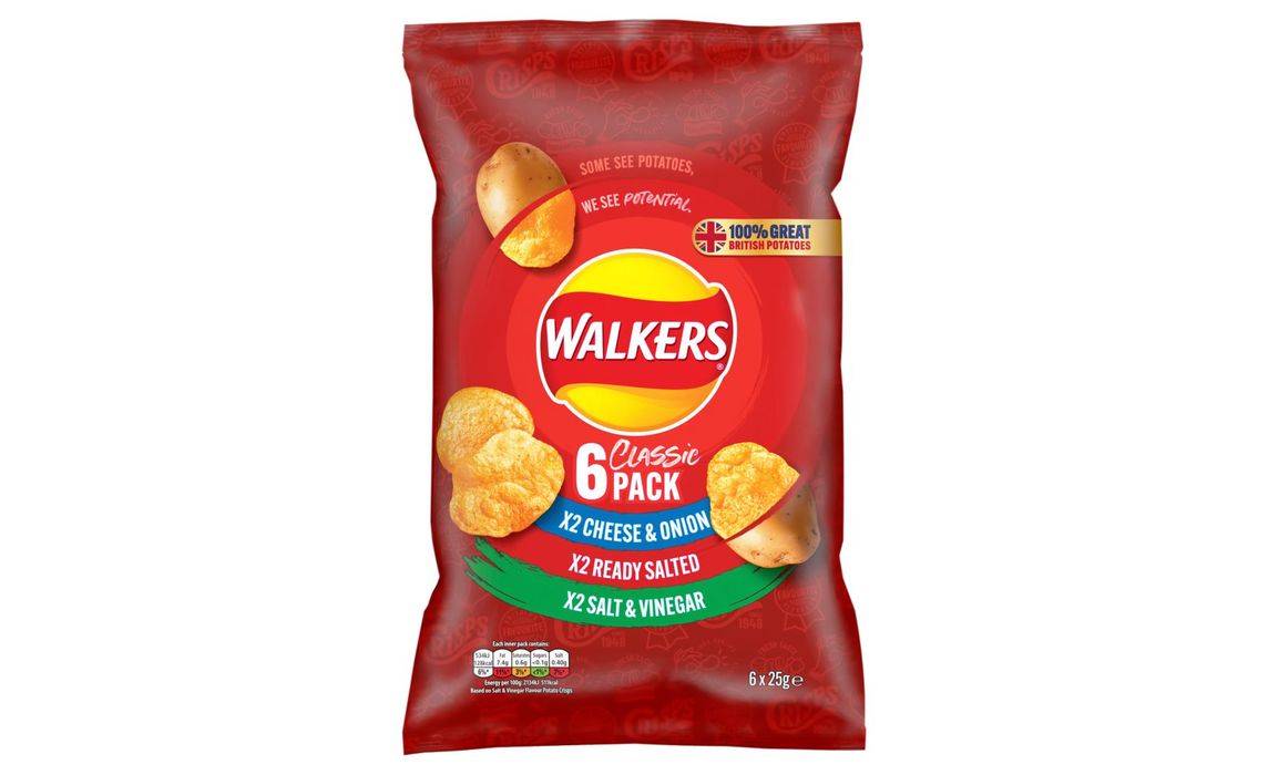 Walkers Classic Variety Multipack Crisps 6 X 25g (501585)