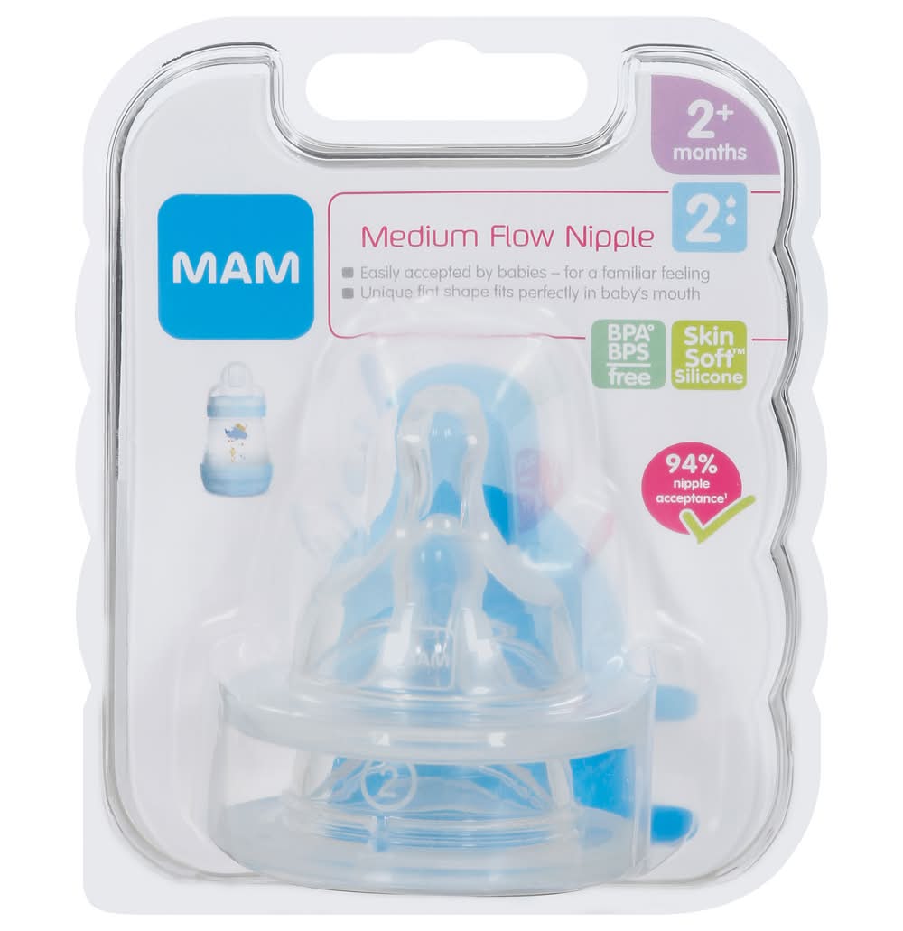 MAM Medium Flow Nipple 2+ Months (1.6 oz)