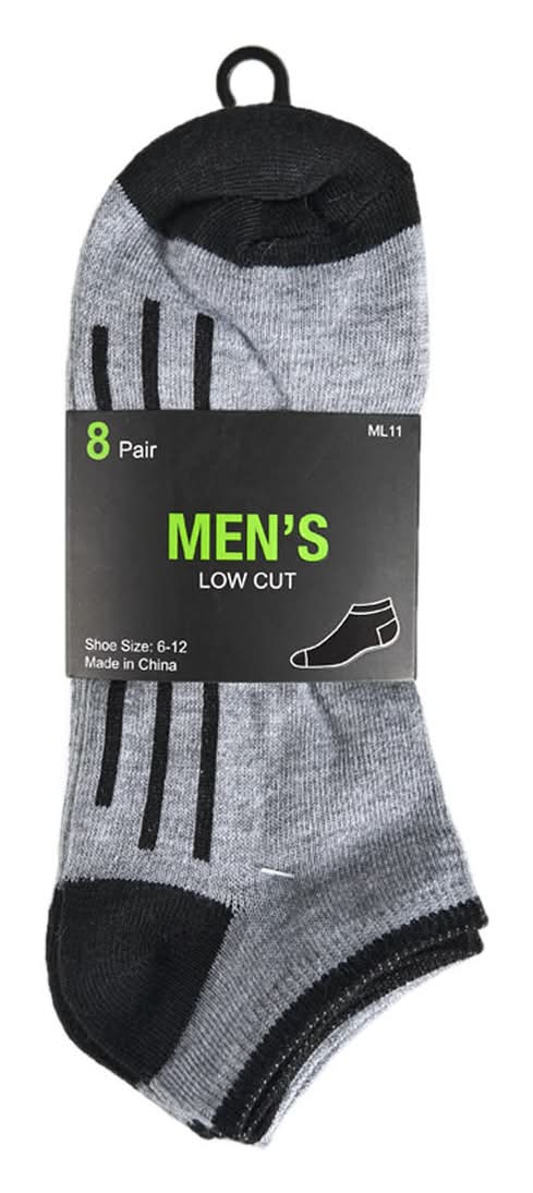 Men'S Low Cut Socks 8 Ct Assorted Colors