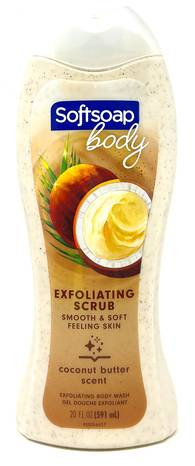 Softsoap gel douche exfoliant - exfoliating body wash (beurre de noix de coco)