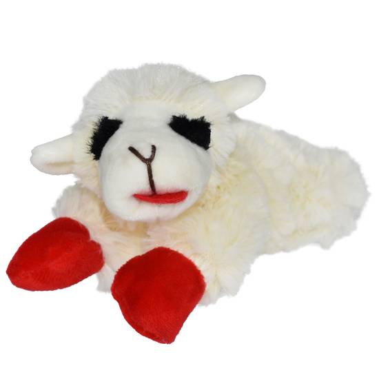 Multipet® Lamb Chop Dog Toy - Squeaker, Plush (Color: White, Size: Small)
