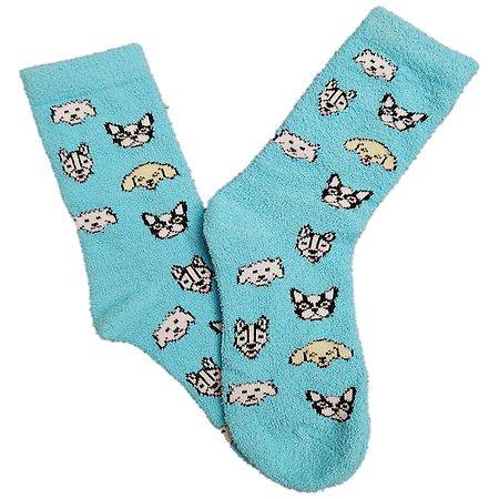 Modern Expressions Cozy Dog Printed Socks (blue)