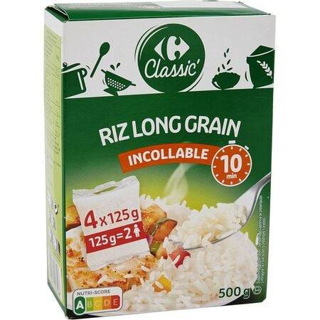 Carrefour Classic' - Riz long grain incollable 10 min (4 pièces)