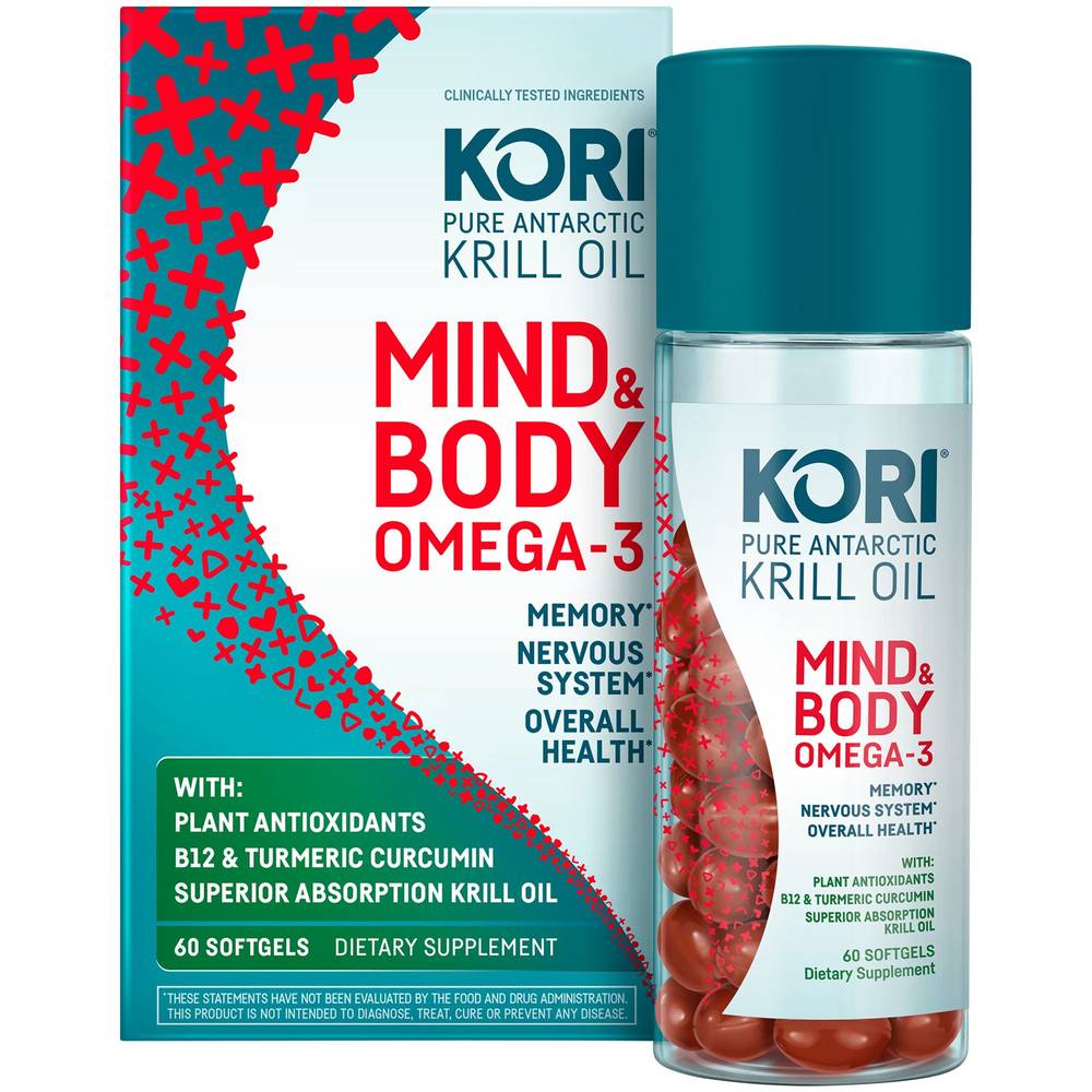 Mind & Body Omega-3 Krill Oil - Supports Brain Health (60 Softgels)