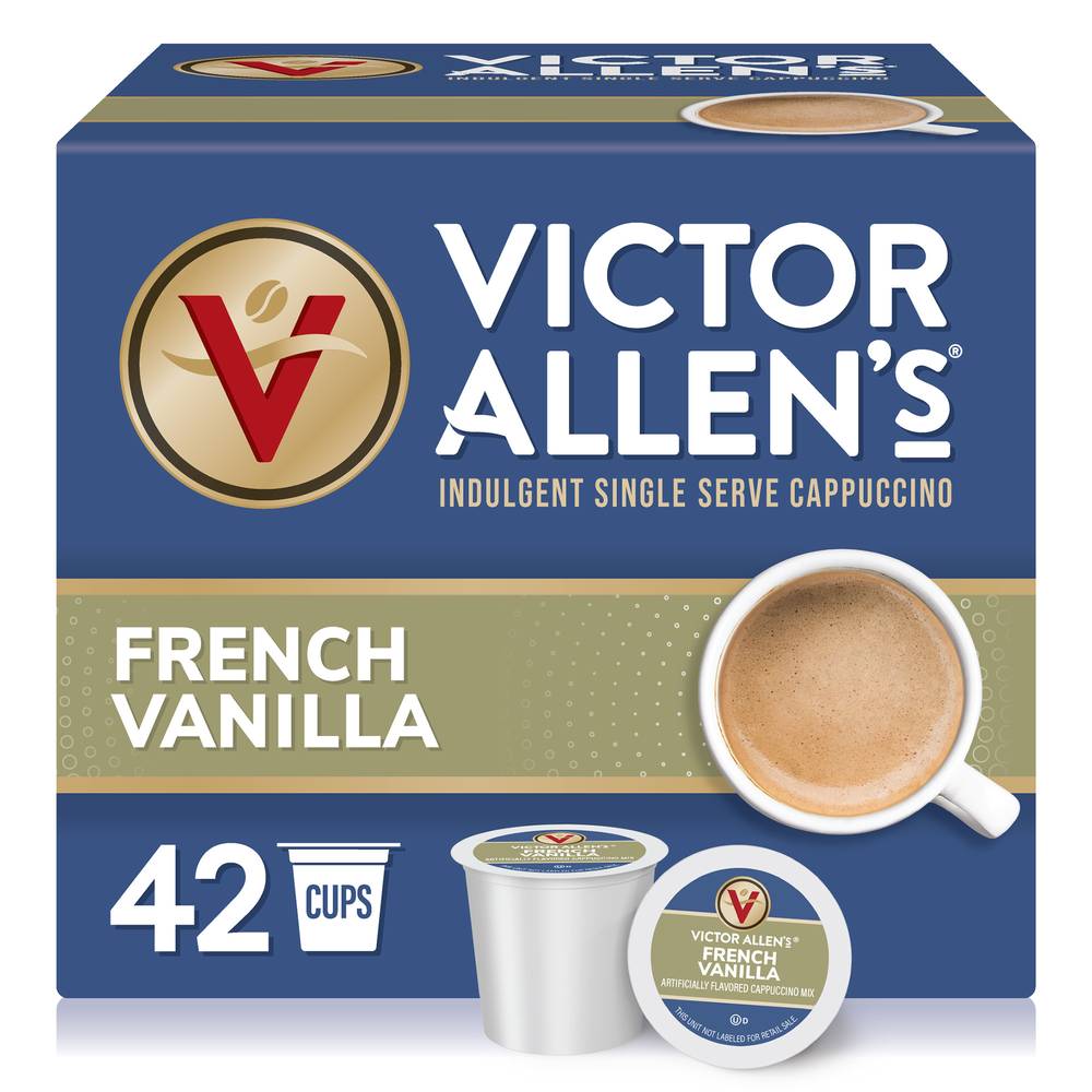 Victor Allen's Coffee Cappuccino Mix Single Serve K-Cup Pods, French Vanilla (42 x 0.53 oz)