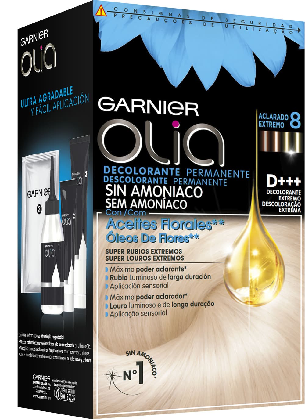 Decolorante permanente con aceites florales · Olia (176 g)