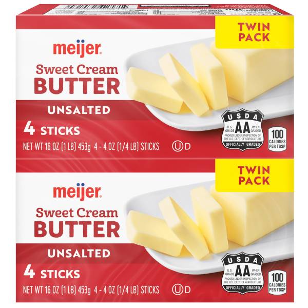 Meijer Swet Cream Unsalted Butter Sticks Twin pack (32 oz, 8 ct)