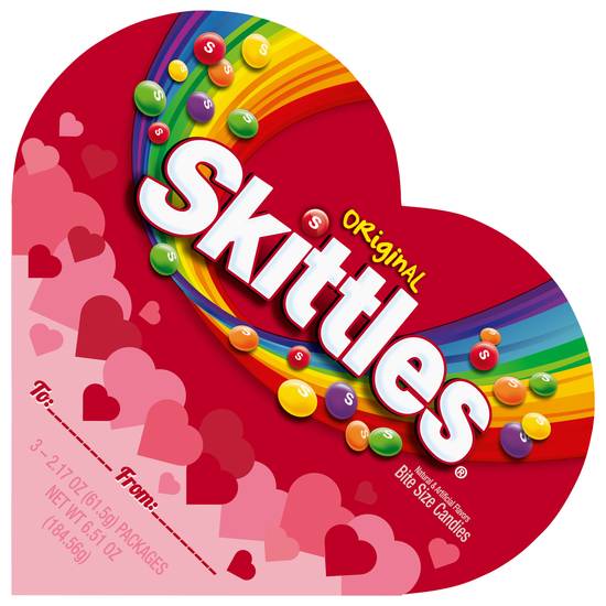 Skittles Original Gummy Bites Size Candies Valentines Day Heart Box