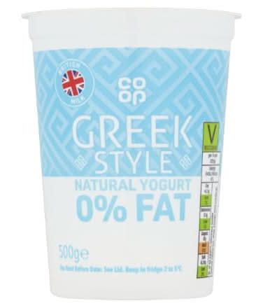 Co-op 0% Fat Greek Style Natural Yogurt 500g